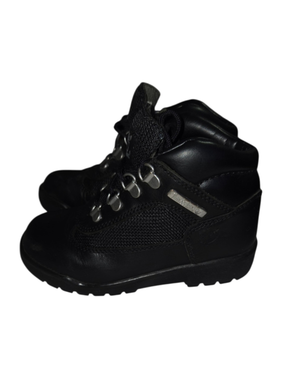 Boys Timberland Black Leather Hiking Boots Size 13 Little Boy